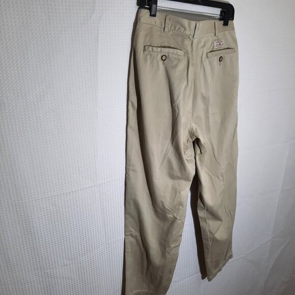 Structure 32R Khaki Pants Men Relaxed Fit Cotton Laundered Plain Front Vintage - Picture 5 of 6